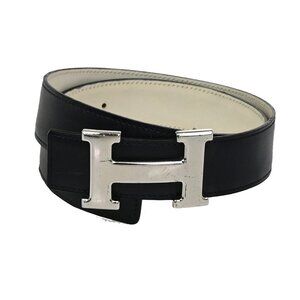 HERMES H Logo Constance Reversible Buckle Belt Leather